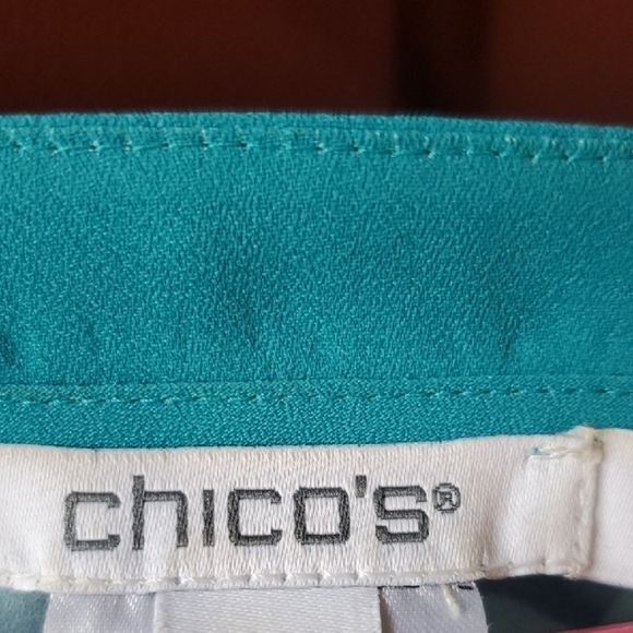 Chico's Blue Bell Sleeve Blouse with Floral Design - Picture 2 of 8